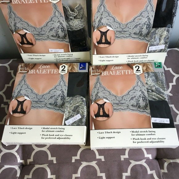 Felina 2PK Women's Lace Bralette Pick Your Size - Picture 3 of 4